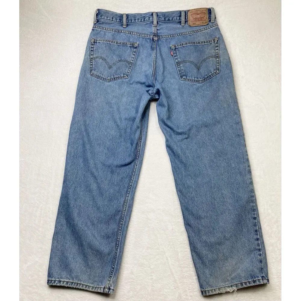 Levis 550 Jeans Mens 38x30 Blue Fade Relaxed Baggy Y2K Measures 36x27 Vintage‎